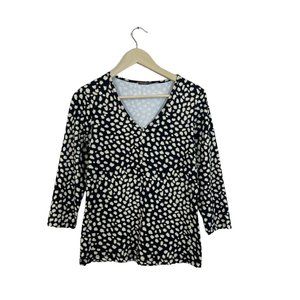 J.McLaughlin Medium Top 3/4 Sleeve Catalina Shirt Stretch Animal Print Womens